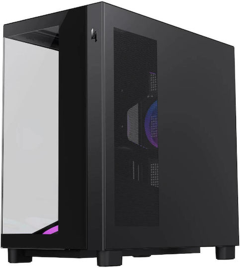 GameMax NEX C53 BK Gaming Midi Tower Computer Case with Side Window and ARGB Lighting Black