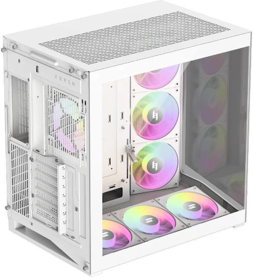 GameMax NEX C56 WH Gaming Midi Tower Computer Case with Side Window and ARGB Lighting White