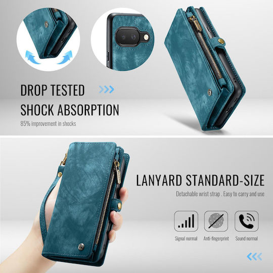 Caseme 008 Google Pixel 9a Wallet Case Detachable Silicone Case Blue