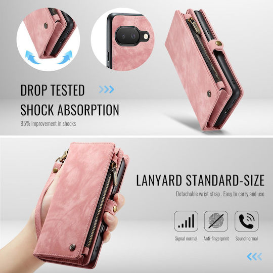 Caseme 008 Google Pixel 9a Wallet Case Detachable Silicone Case Pink