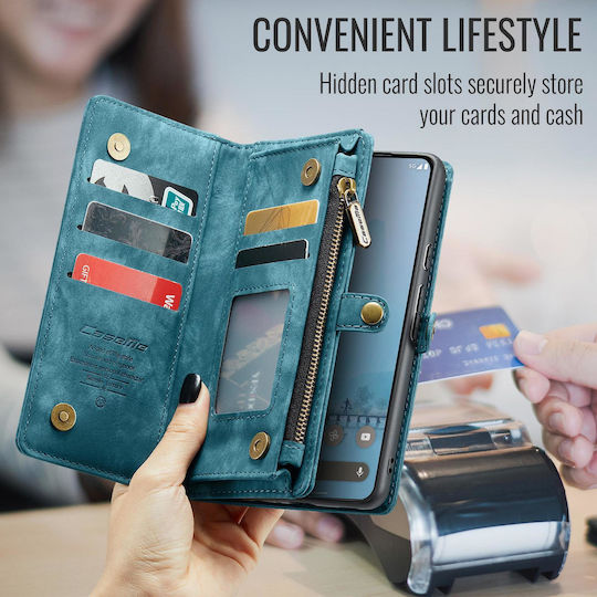 Caseme 008 Google Pixel 9a Wallet Case Detachable Silicone Case Blue