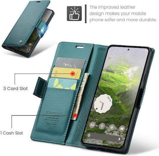 Caseme 023 Google Pixel 10a Rfid Wallet Leather Case Green