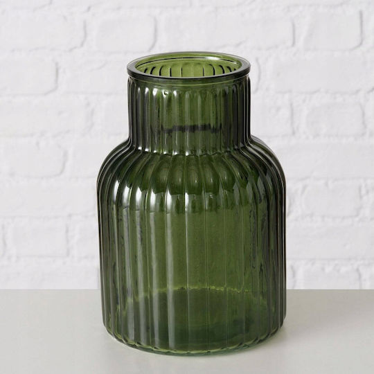 Boltze Glass Vase Green H20cm