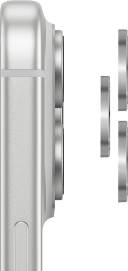 Zanaé iPhone 17 Pro Glitzer Gehärtetes Glas Kameraobjektivschutz Silber