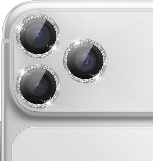 Zanaé iPhone 17 Pro Glitzer Gehärtetes Glas Kameraobjektivschutz Silber
