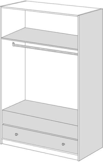 Δίφυλλη Ντουλάπα με Πατάρι 102x60x233cm Σκούρο Δρυς