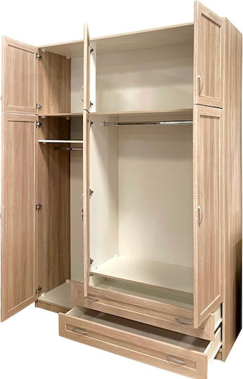 Dulap Ușă Triplă Cu Loft Stejar Închis 152x60x233cm
