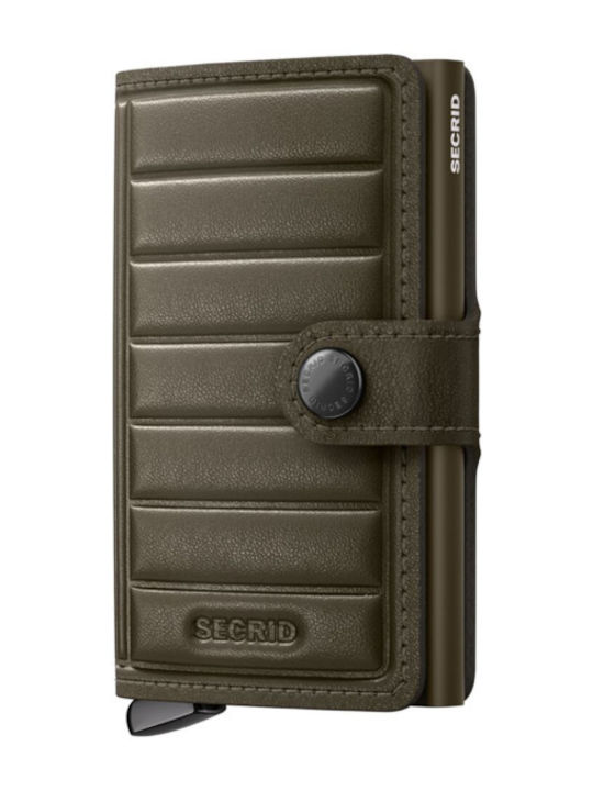 Premium Miniwallet Leather Men's Wallet with RFID Khaki