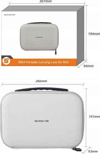 Sunnylife Controller Battery Carry Case Orange Fabric for DJI Neo 26.6x9.3x19.1cm