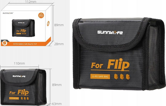 Sunnylife Battery Carrying Case Black for DJI Flip 11x6.3x8.9cm