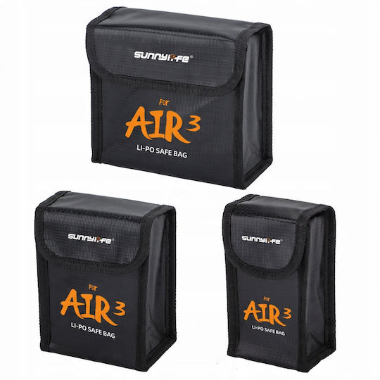 Sunnylife Калъф За Пренасяне На Батерия Черен За DJI Air 3 / Air 3S 13x5x7.5см