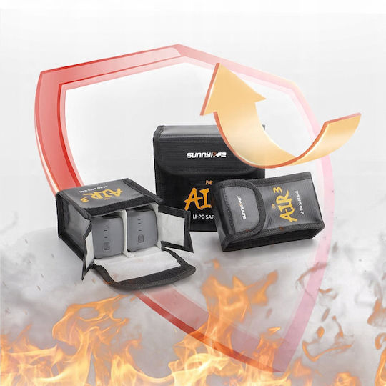 Sunnylife Калъф за Пренасяне на Батерия Черен за DJI Air 3 / Air 3S 13x6.5x10.5см