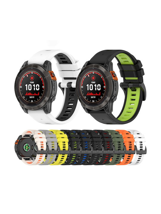 Garmin Instinct Crossover Solar Спортна Двуцветна Каишка за Часовник от Силикон 22 Mm Starlight+Orange