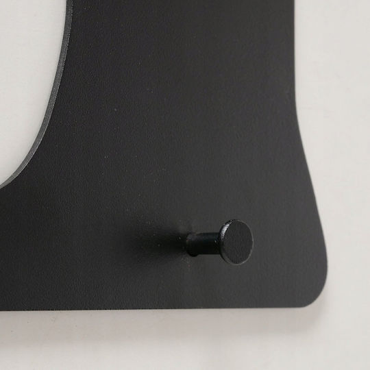 Boltze Wandhalterung Metall 3 Haken Schwarz 38x30cm