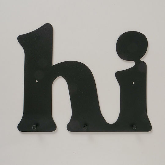 Boltze Wandhalterung Metall 3 Haken Schwarz 38x30cm