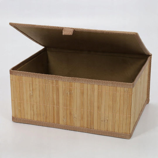 ikonka Aufbewahrungskörbe Bamboo mit Deckel Braune 3 Stück