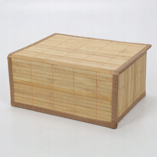 ikonka Aufbewahrungskörbe Bamboo mit Deckel Braune 3 Stück