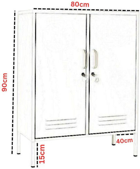 Doppelflügeliger Außenschrank Farbe Metallisch 80x40x90cm