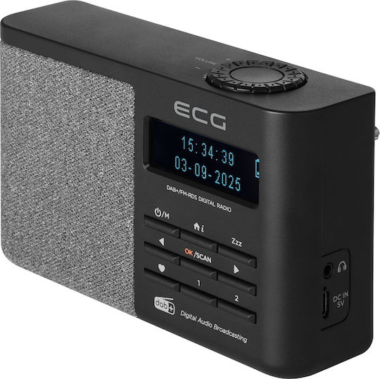 ECG Radio portabil reîncărcabil DAB+ cu Bluetooth și USB Negru