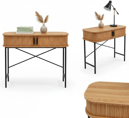 Console Table from Wood & Metal Pink W100xD35xH80.5cm