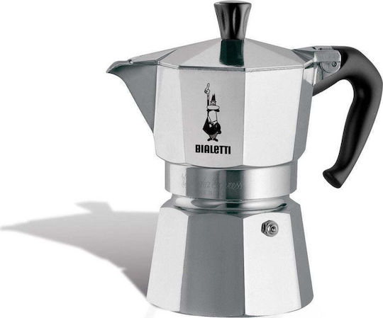 Bialetti Elektrischer Espressokocher für den Herd 2 Tassen Edelstahl Schwarze