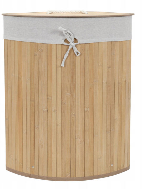Bambus Wäschekorb 60l mit Deckel 35x35x60cm Beiges