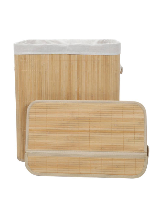 Springos Кош за пране Bamboo 100 л с Капак Бежов