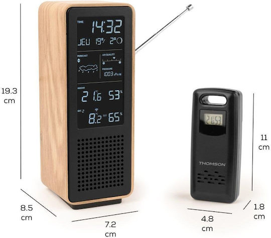 Thomson WS102TBK Kabellose Wetterstation Digital Tischplatte Schwarz