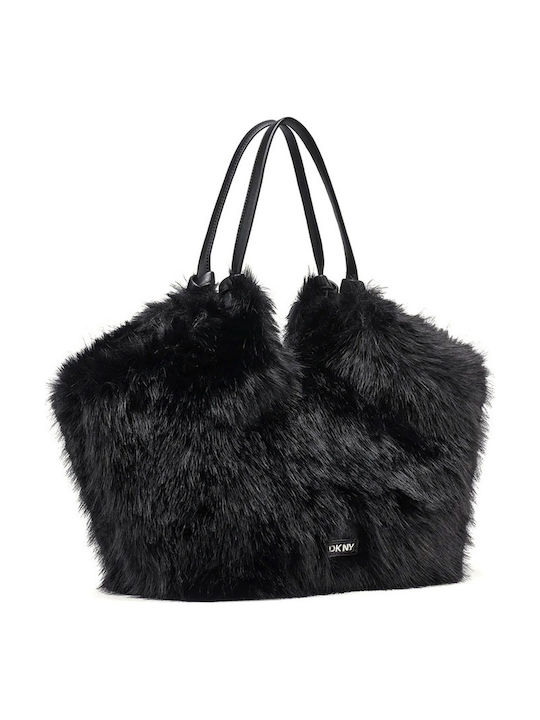 Paula Damen-Tote-Tasche aus Fell Schwarz / Silber