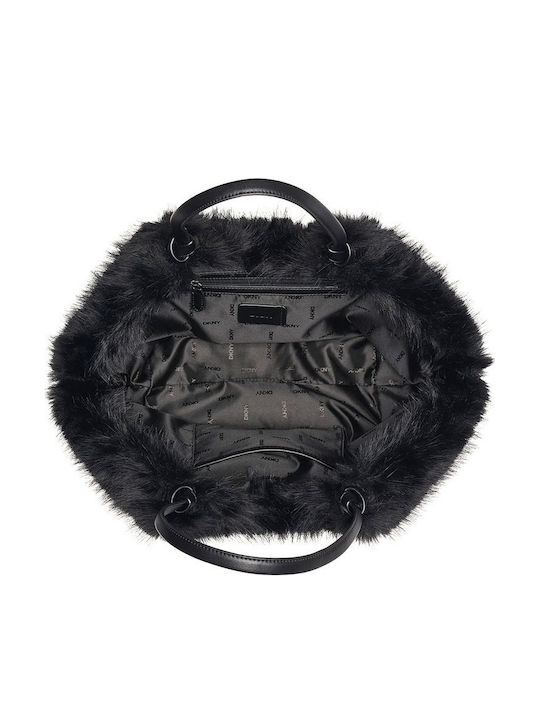 Paula Damen-Tote-Tasche aus Fell Schwarz / Silber