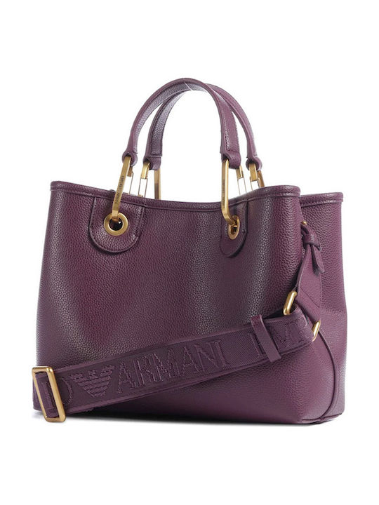 Damen-Shopper Aubergine / Foliage