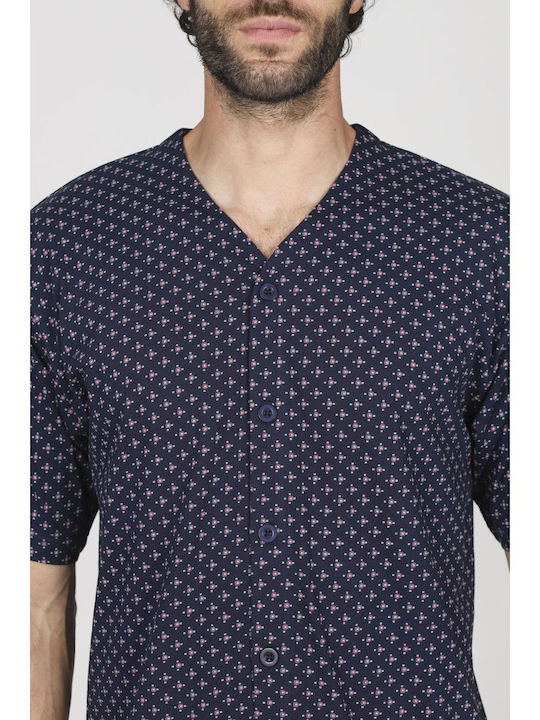 Alpina Sommer Herrenpyjama Hosen Blau