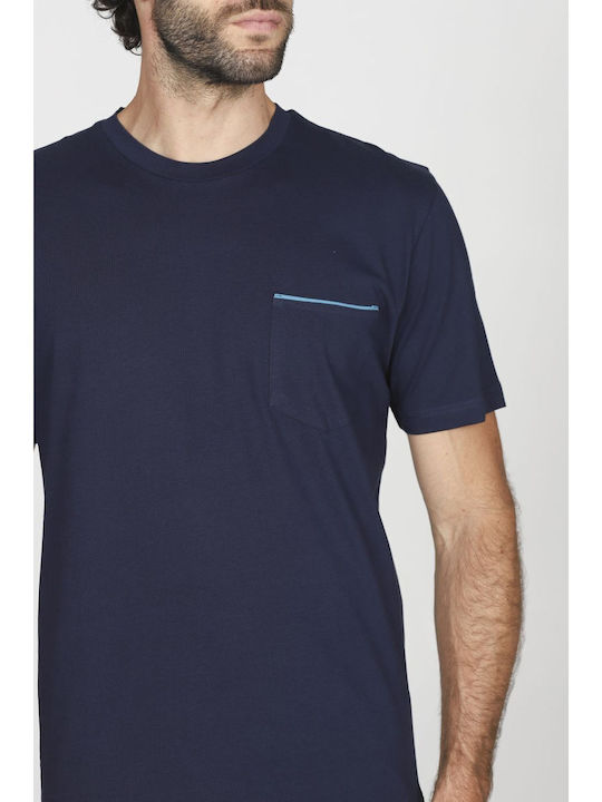 Alpina Sommer Herrenpyjama Blau