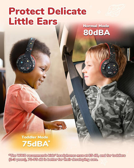 iClever Bth27 Căști Audio Wireless / Cu Fir Pentru Copii On Ear Cu 74 Ore De Autonomie Și Quick Charge Negre