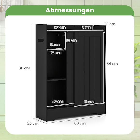 Costway Badezimmerschrank Schwarz