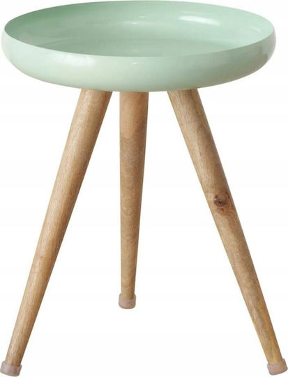 Кръгла Странична Кафе Маса от Масивно Дърво Mango Wood 3 Бройки М60xШ60см