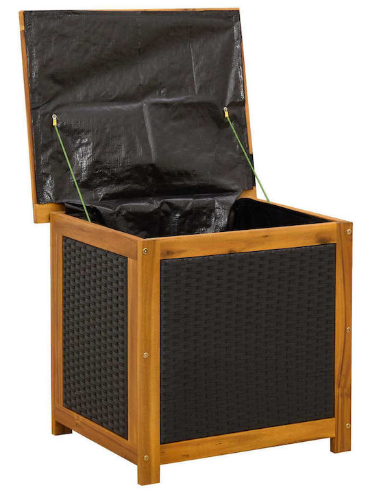 vidaXL Outdoor Storage Box Rattan 185 L Black