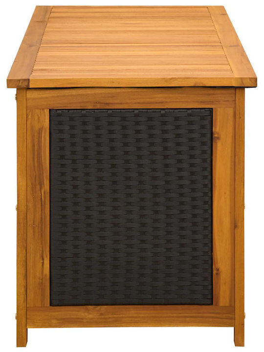 vidaXL Outdoor Storage Box Rattan 185lt Black