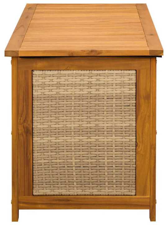 vidaXL Outdoor Storage Box Rattan 185lt Beige
