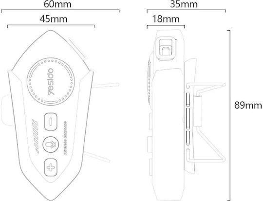 Yesido VC19 Einzelne Gegensprechanlage für Motorradhelm mit Bluetooth