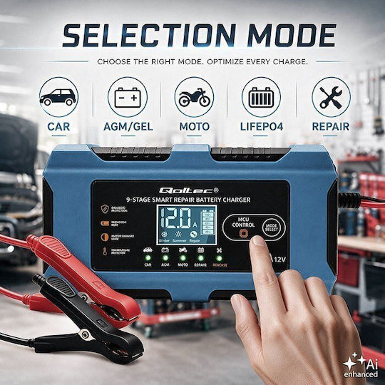 Qoltec Batterieladegerät Für Auto & Motorrad 12V