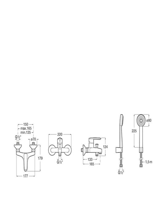 Roca Tossa Mischbatterie Badewanne Komplettes Set