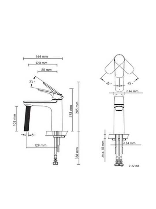 Form&Style Malden Baterie Amestecare Pentru Chiuvetă Înaltă Argintie
