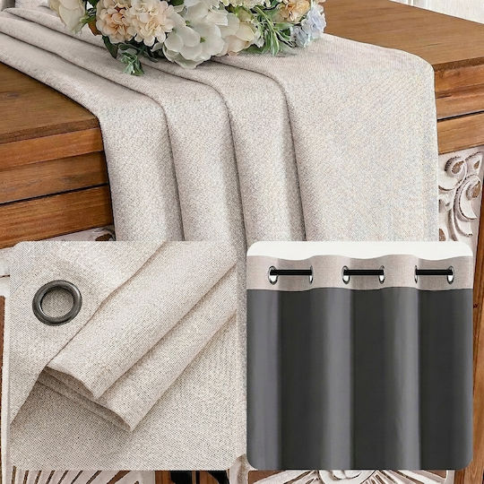 Joydeco Κουρτίνα Συσκότισης Παραθύρου με Τρουκς White 132x210εκ.