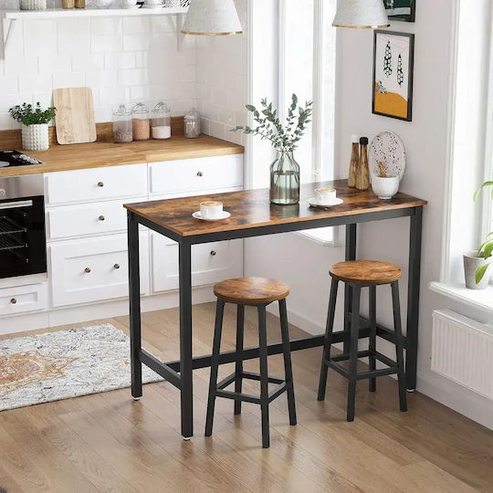 Taburete Bar Metalic Wood 2 Buc 32x32x64cm