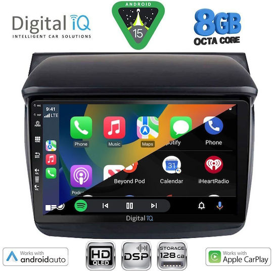 Digital IQ Car Audio System for Mitsubishi L200 2006-2015 Bluetooth USB WiFi GPS Apple CarPlay Android Auto with 9" Touch Screen