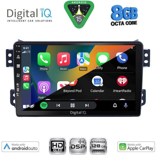 Digital IQ Автомобилна Аудио Система За Opel Agila Suzuki Splash 2008-2018 Bluetooth USB WiFi GPS Apple CarPlay Android Auto С Touch Screen 9"