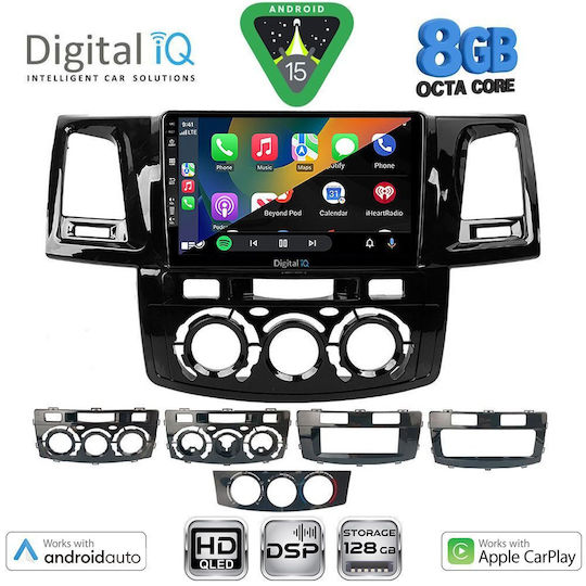 Digital IQ Автомобилна Аудио Система За Toyota Hilux 2005-2016 С A/C (Bluetooth/USB/Wi-Fi/GPS/Apple CarPlay/Android Auto) С Touch Screen 9"