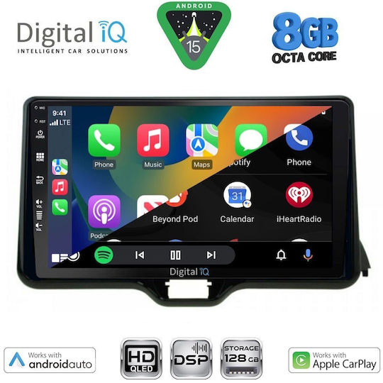 Digital IQ Автомобилна Аудио Система За Toyota Yaris Mazda 2 (Bluetooth/USB/WiFi/GPS/Apple CarPlay/Android Auto) С Touch Screen 10"