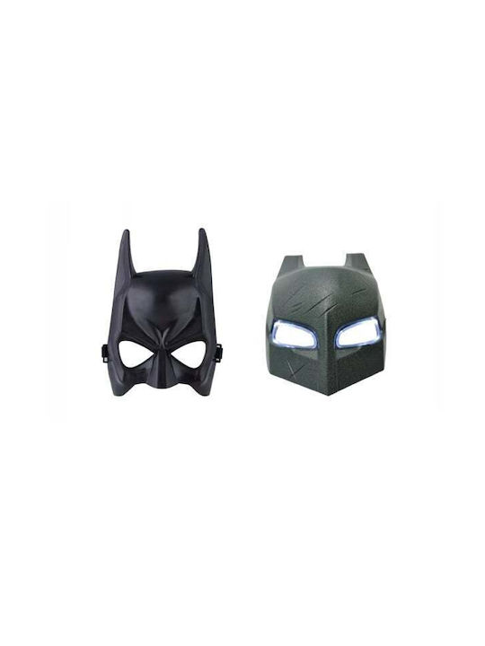 Set 2 Măști Batman Depox 1 Mască PVC cu Led + 1 Mască Clasică Fără Led Neagră Mărime Unică